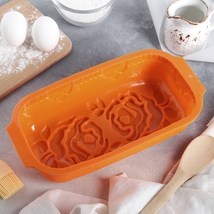 Форма для выпечки "Хлеб. Розы" 29,5х14х7 см, цвета МИКС