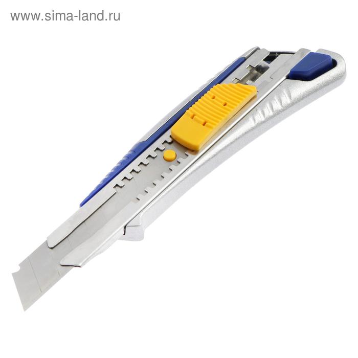 Нож усиленный KUBIS 04-03-1018, выдвижное лезвие, автоматический замок, металлический, 18 мм