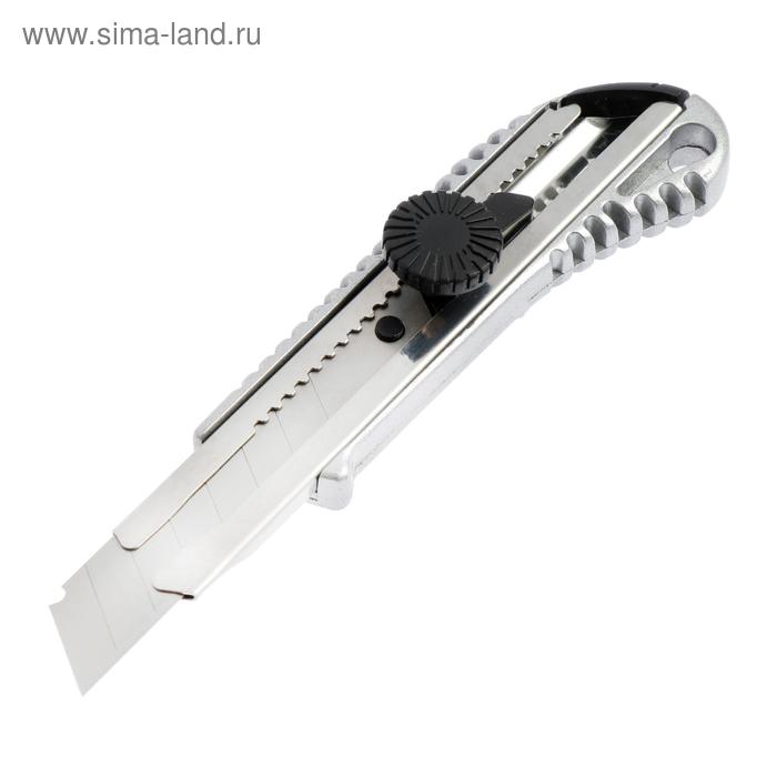 Нож усиленный KUBIS 04-03-0518, выдвижное лезвие, винтовой замок, металлический, 18 мм