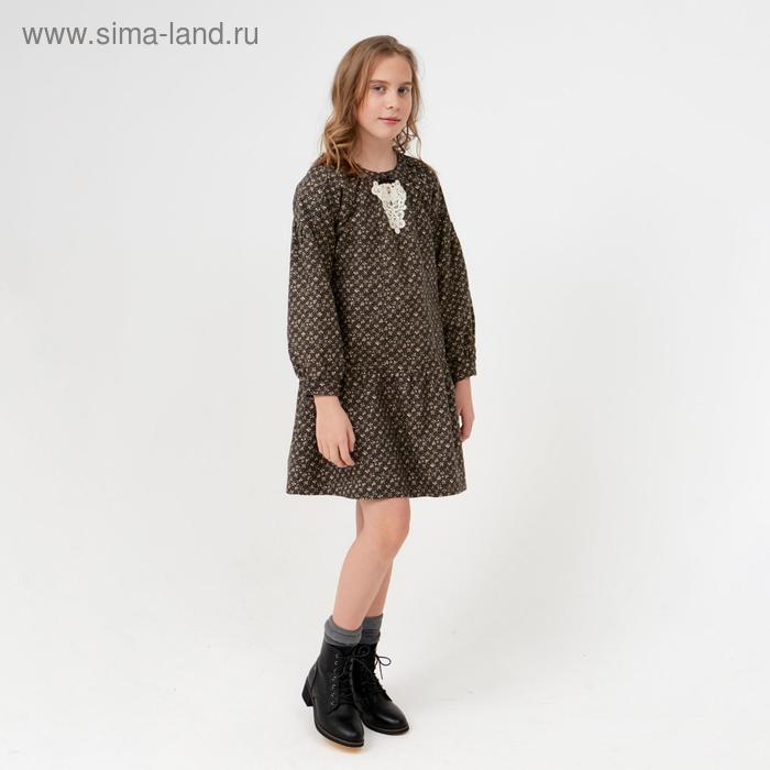 фото Платье для девочки, цвет коричневый, 146-152 см (150) renoma