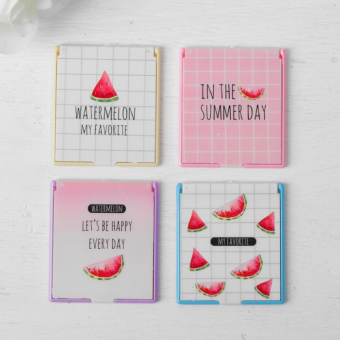 Зеркало складное, квадратное, одностороннее, без увеличения, цвет МИКС