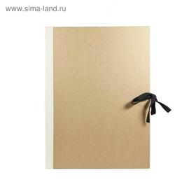 

Папка архивная А4 на 4 завязках Calligrata 80мм, крафт/коленкор