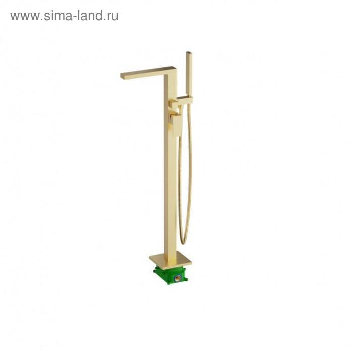 Смеситель для ванны Timo Selene 2210/17Y-CR, однорычажный, напольный, душевой набор, золото   529996