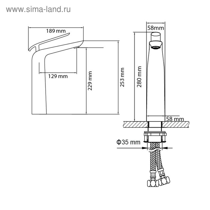 

Смеситель для раковины Timo Olivia 3211/03F, однорычажный, черный
