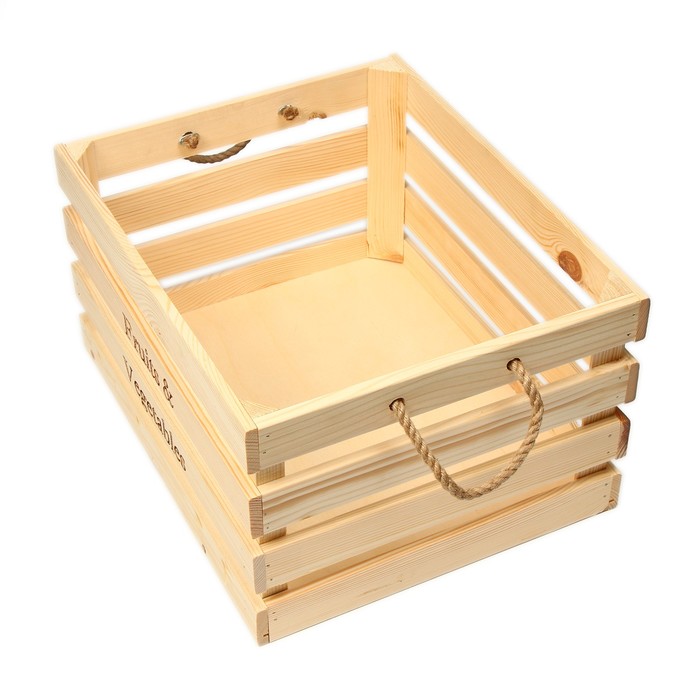 Ящик для овощей и фруктов, 40 × 30 × 20 см, деревянный