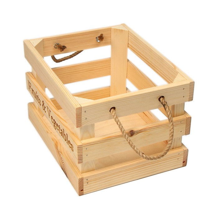Ящик для овощей и фруктов, 40 × 30 × 25 см, деревянный