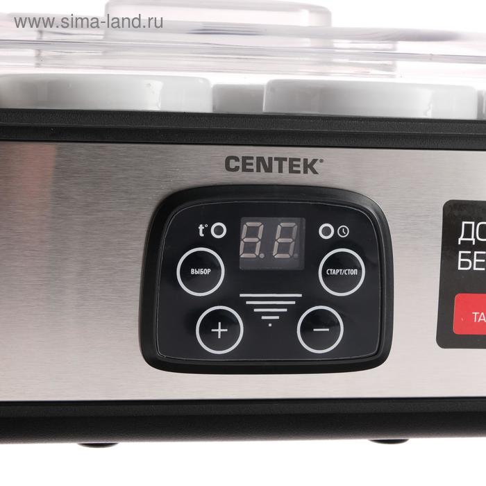 фото Йогуртница centek ct-1443, 30 вт, 0.2 л, 8 ёмкостей, стекло, таймер, дисплей, серо-чёрная