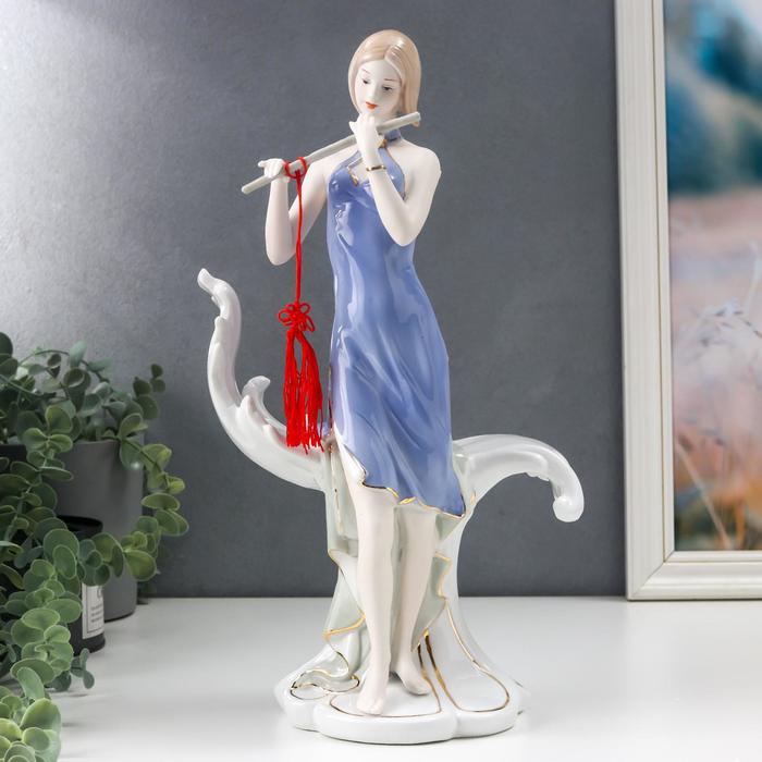 

Сувенир керамика "Флейтистка" 35х18,5х12 см