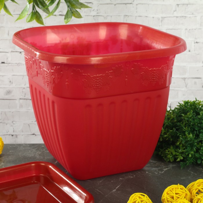 Горшок-кашпо 3 л "Лозанна", поддон, цвет медный