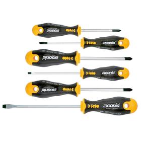 

Набор отверток Felo Ergonic 40096118, SL4-6.5, PZ1-2, PH1-2, трехкомпонентный пластик, 6 шт. 53530