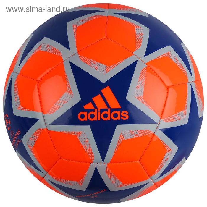 фото Мяч футбольный adidas finale 20 club, размер 4, tpu, 12 панелей, машинная сшивка, оранжевый/синий
