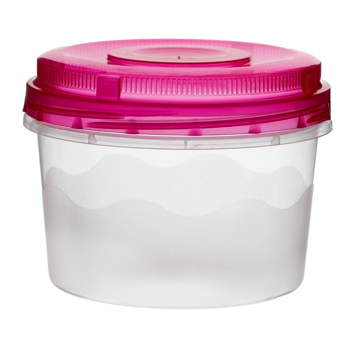 Контейнер пищевой 700 мл круглый, цвет голубой