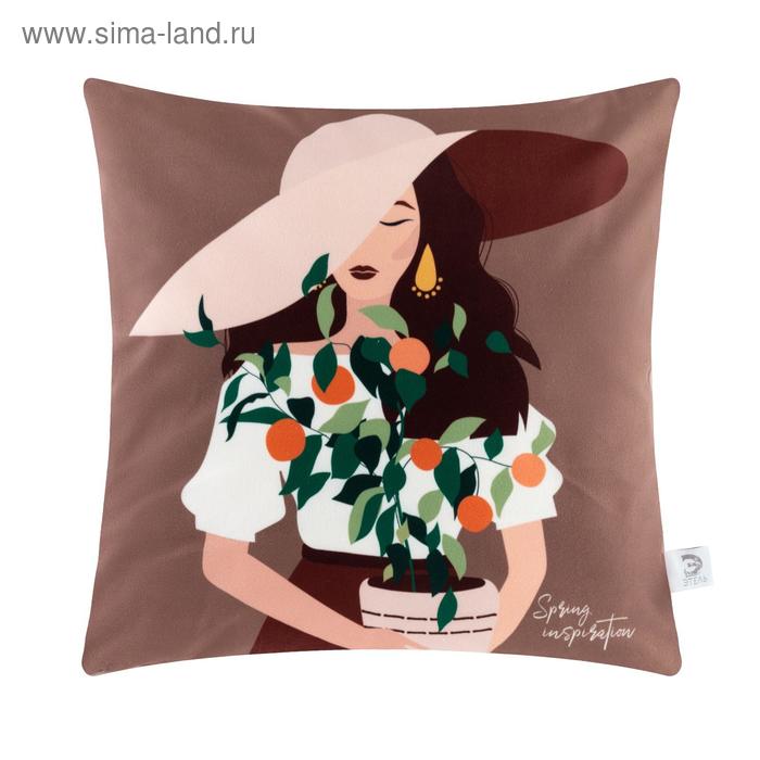 

Наволочка декоративная Этель «Spring inspiration» 40х40 см, 100% п/э, велюр