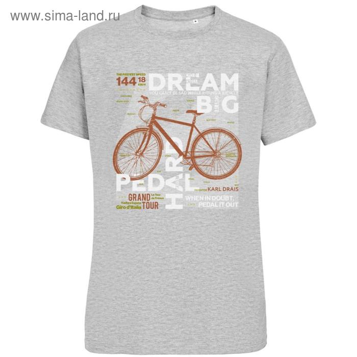 

Футболка унисекс Bicycle, размер XXL, цвет серый меланж, серый