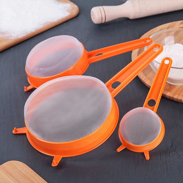 Набор сит 3 шт, d=7; 11,2; 15 см; цвет МИКС