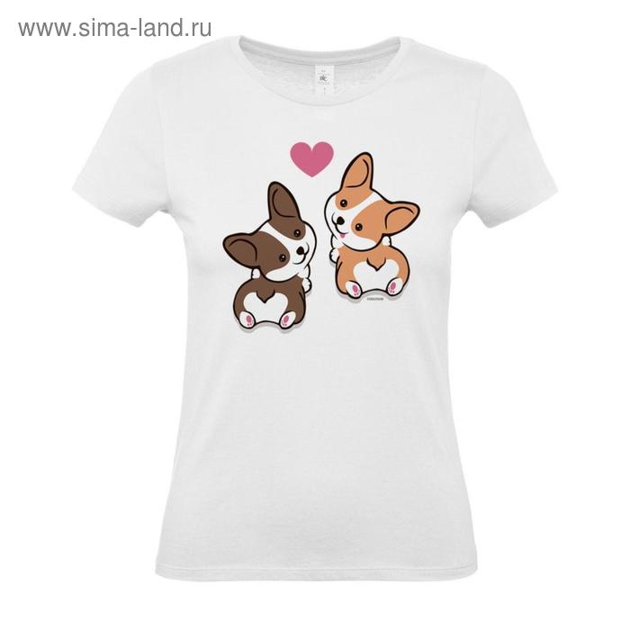 

Футболка женская Little Corgi, размер S, цвет белый