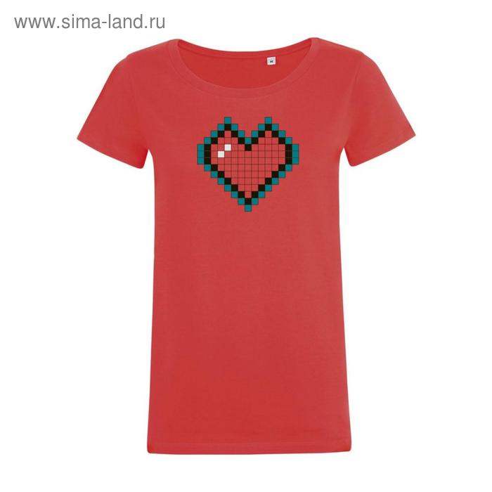 

Футболка женская Pixel Heart, размер L, цвет красный