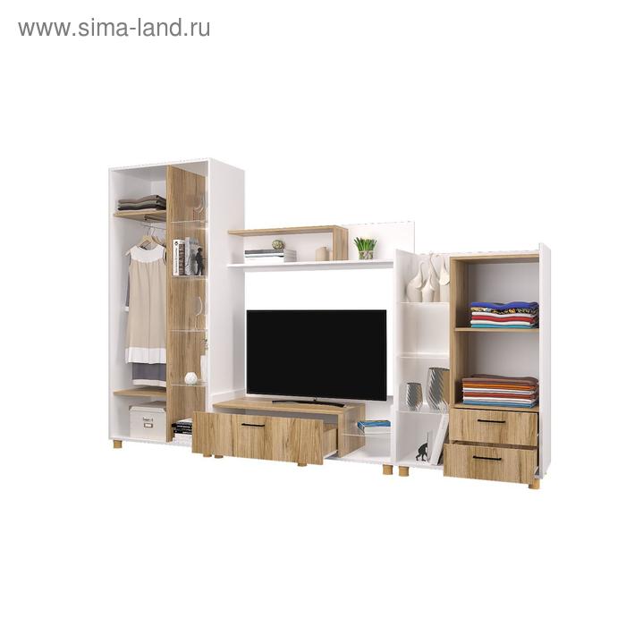 

Гостиная «Талин», 280х44,6х189,2, ЛДСП/МДФ, цвет белый/крафт золотой