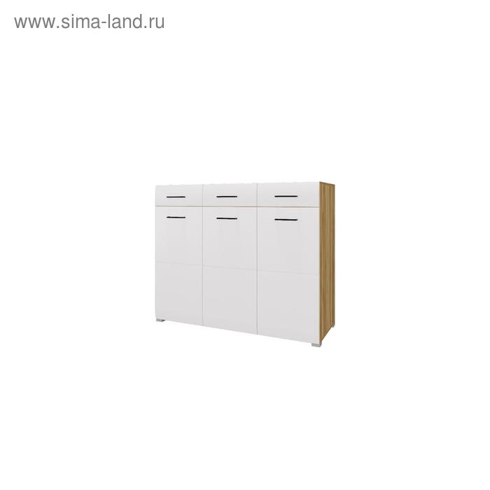 

Комод «Ненси», 120х44,6х98,5 см, МДФ, цвет крафт золотой/белый глянец