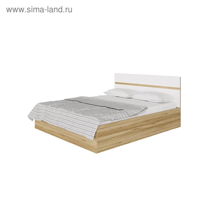 Кровать «Ненси», 160х200 см, МДФ, ортопедическое основание, цвет крафт золотой/белый глянец 536181