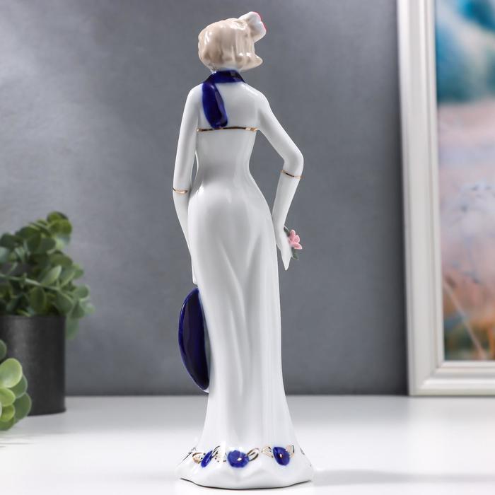 сувенир керамика под фарфор девушка со шляпкой 21*6,5*5 см