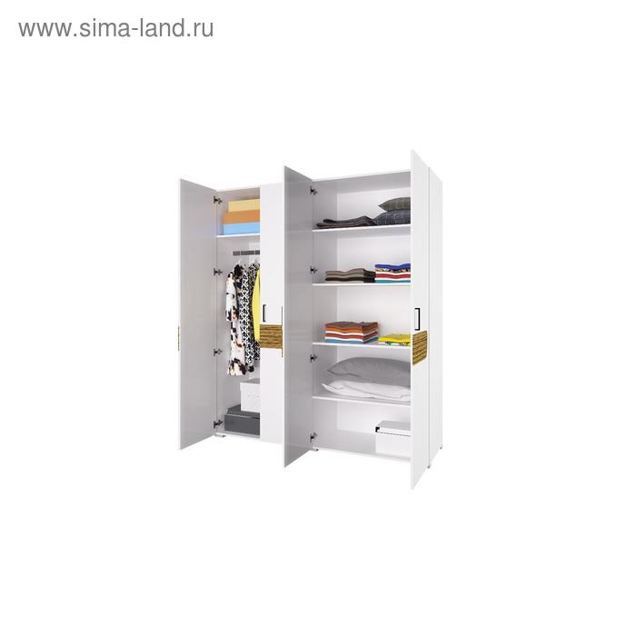 Шкаф 4х дверный «Милана», 180х52х207,4 см, цвет белый/сосна гранд