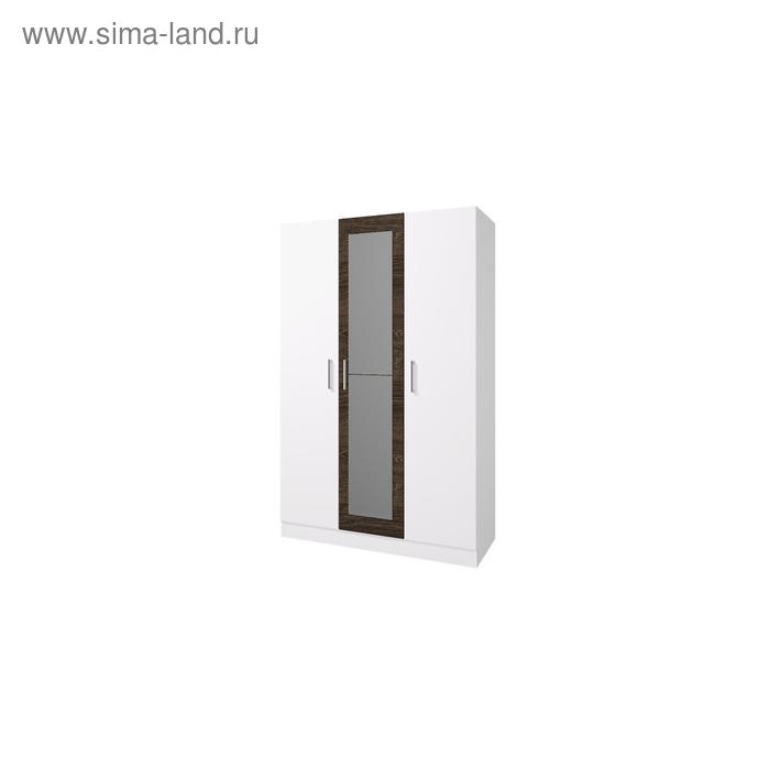 Шкаф 3х створчатый с зеркалом «Леси», 120х46,6х190 см, цвет белый/кантербери