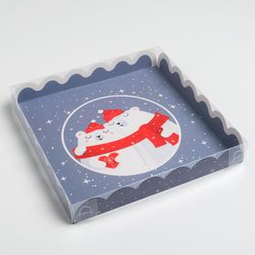 

Коробка для кондитерских изделий с PVC крышкой «Теплоты», 21 × 21 × 3 см