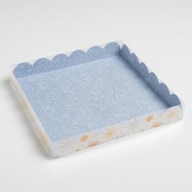 

Коробка для кондитерских изделий с PVC крышкой «Снежинки», 21 × 21 × 3 см