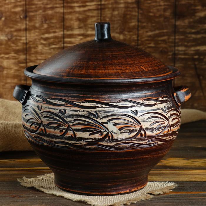 

Супник "Лорман", гончарный, роспись ангобом, красная глина, 7 л