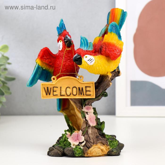 

Сувенир полистоун "Попугаи Ара с табличкой Welcome" МИКС 21,5х13,7х7,5 см