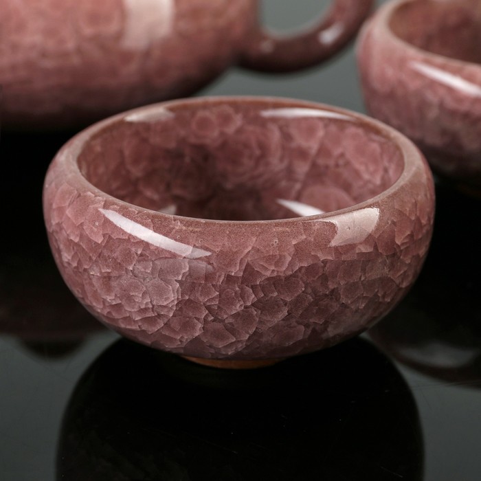 Набор для чайной церемонии "Искушение", 5 предметов: чайник 150 мл, чашка 50 мл, цвет фиолетовый