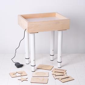 Стол для рисования песком с белой подстветкой 30*40 см + гребень и трафарет