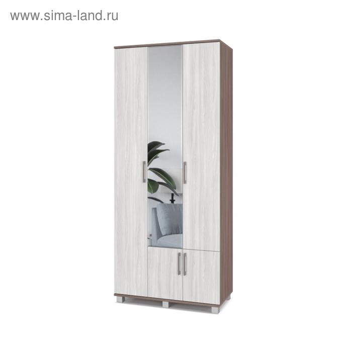 

Шкаф трёхстворчатый Карина К32 с зеркалом 900x420x2100 Ясень шимо темный/светлый
