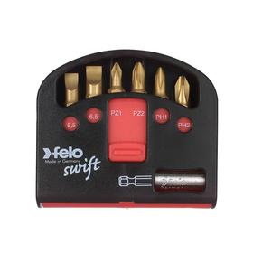 

Набор бит Felo 02060176, серия TiN, с держателем бит, SL/PZ/PH, в кейсе Swift, 7 шт.