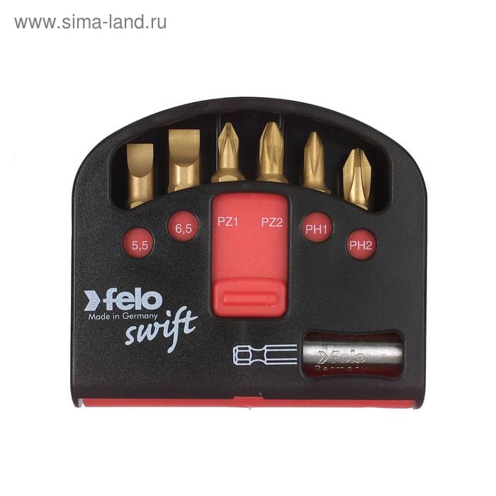 фото Набор бит felo 02060176, серия tin, с держателем бит, sl/pz/ph, в кейсе swift, 7 шт.