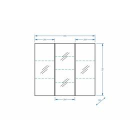 Зеркало-шкаф "Парма 80", 3 дв. от Сима-ленд