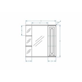 Зеркало-шкаф "Кармела 75/С", ольха белая от Сима-ленд