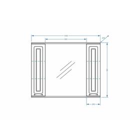 Зеркало-шкаф "Кармела 100/С", ольха белая от Сима-ленд