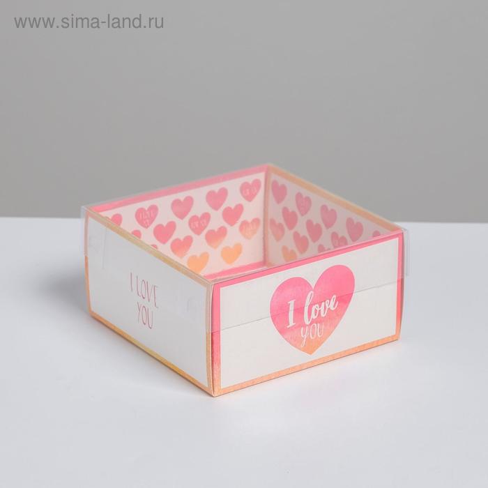 

Коробка под бенто-торт с PVC крышкой, кондитерская упаковка «I love you», 12 х 6 х 11.5 см