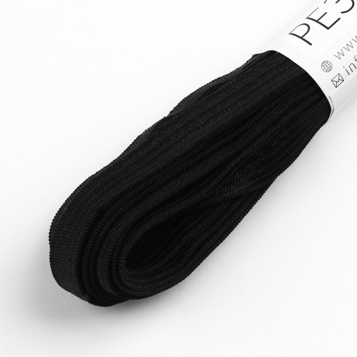 Резинки вязаные, 8 мм, 4,5 м, 4 шт, цвет чёрный