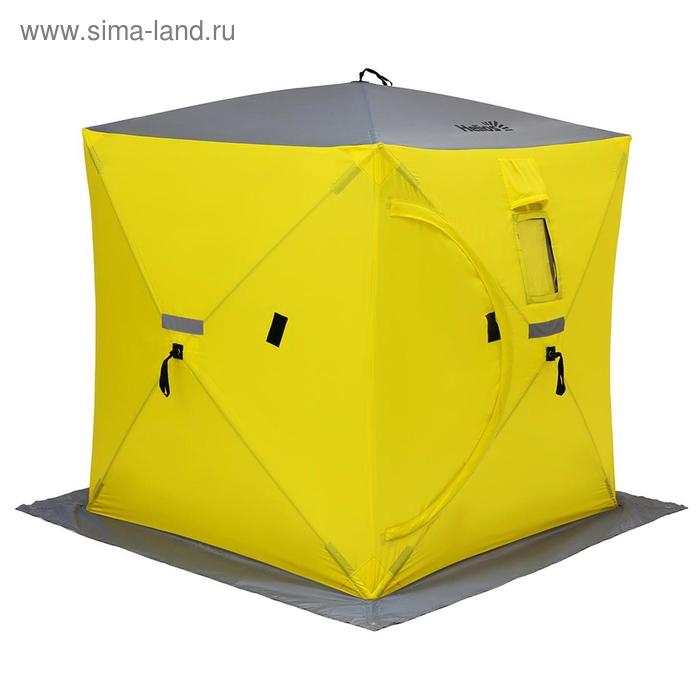 фото Палатка зимняя helios куб, 1,5 × 1,5 м, цвет yellow/gray