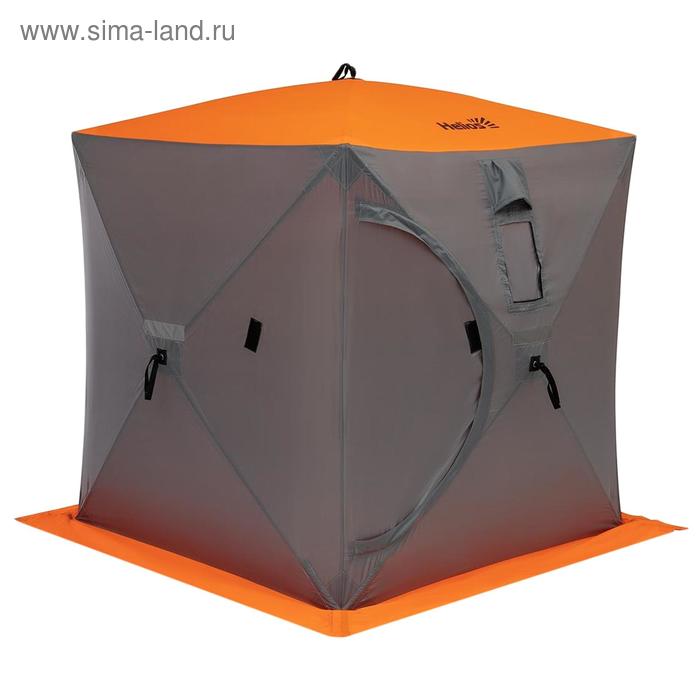 фото Палатка зимняя helios куб, 1,8 × 1,8 м, цвет orange lumi/gray
