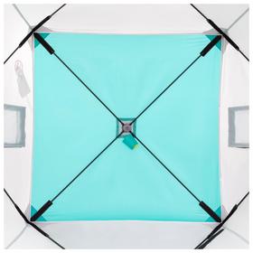Палатка зимняя PREMIER куб, 1,5 × 1,5 м, цвет biruza/gray от Сима-ленд