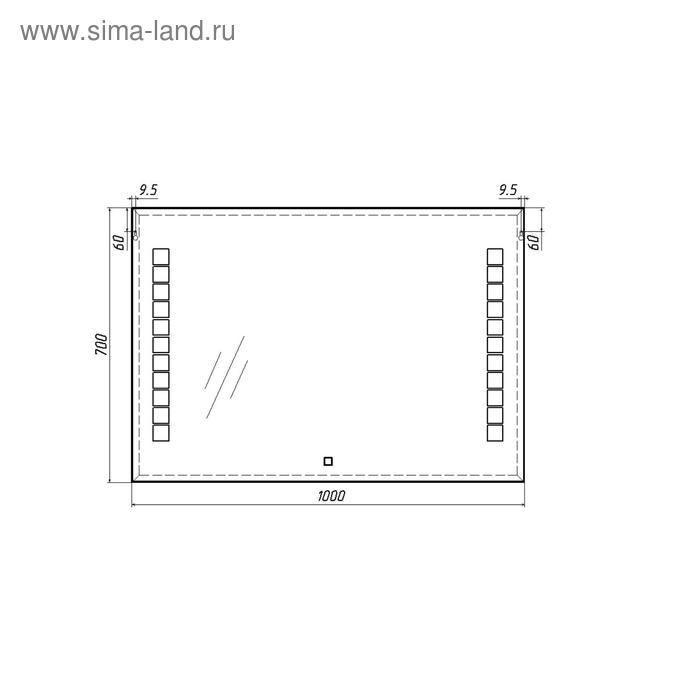 

Зеркало Sansa Quadro 100 alum с подсветкой