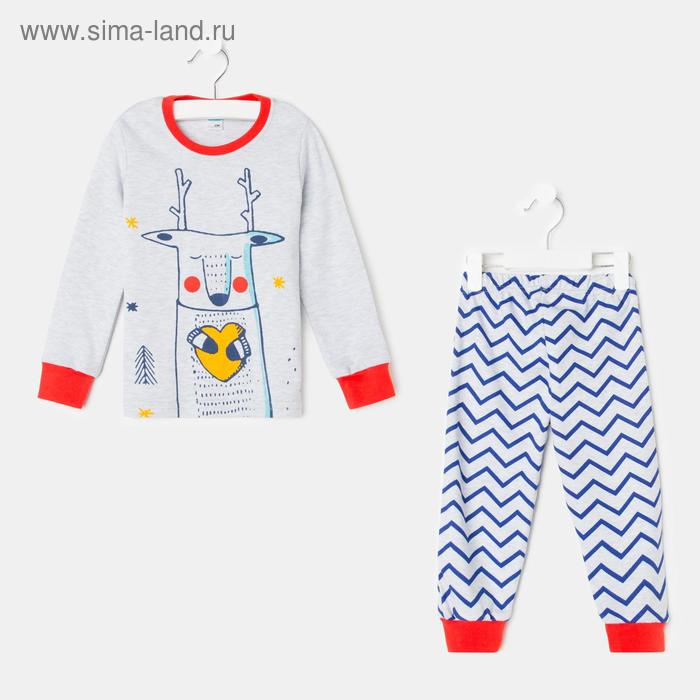 Пижама для мальчика, цвет серый/красный, рост 86-92 см