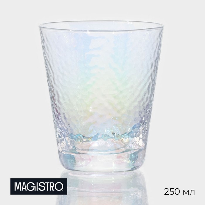 Стакан стеклянный Magistro «Жемчуг», 250 мл, цвет перламутровый стакан стеклянный magistro дарио 450 мл цвет перламутровый
