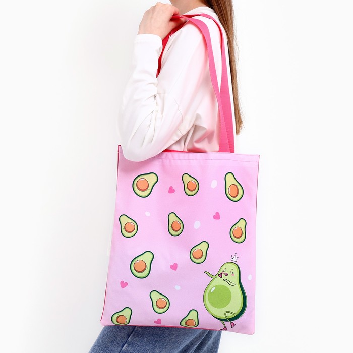 сумка шопер дизайнер без молнии без подкладки цвет розовый Сумка-шопер Авокадо без молнии, без подкладки, цвет розовый