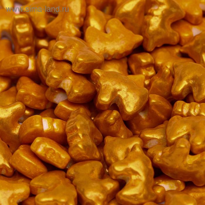 фото Посыпка кондитерская объемная 3d «шахматы золотые», 50 г caramella