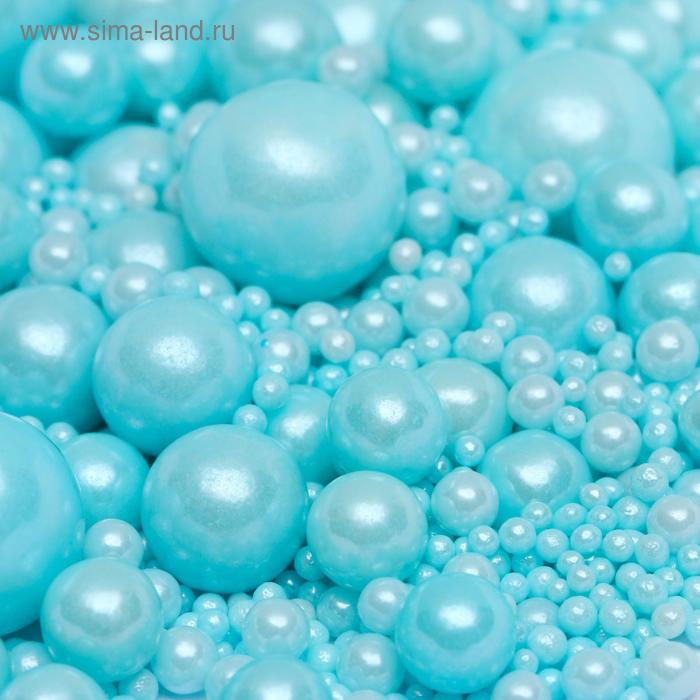 фото Посыпка микс «шарики» 2-8 мм, голубая, 50 г caramella